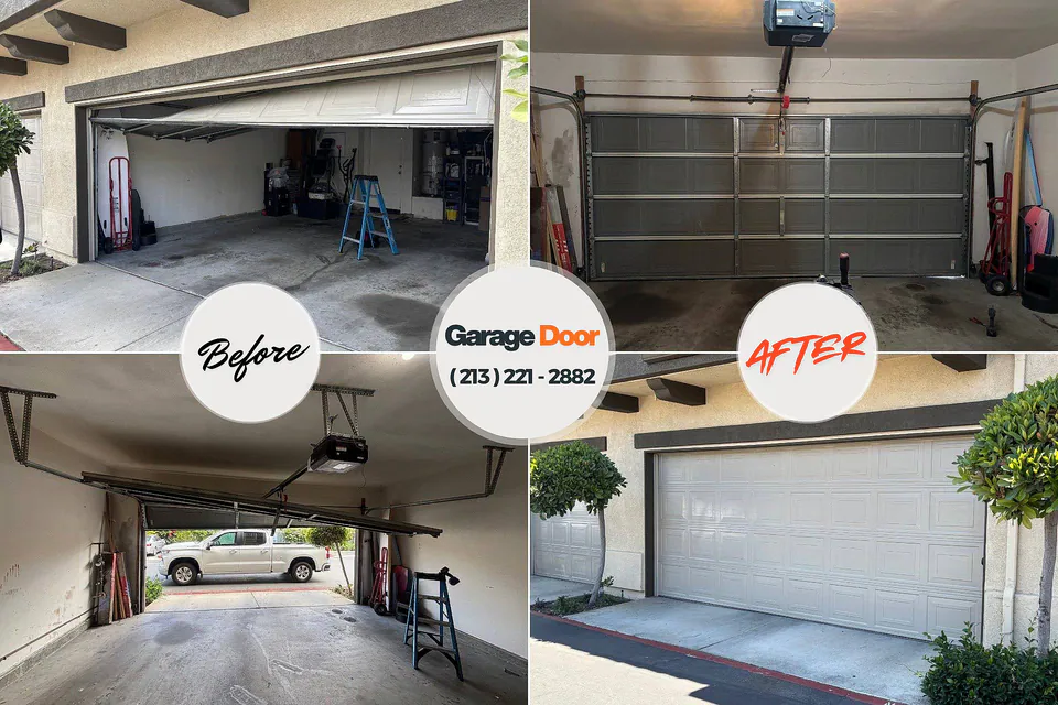 Before and after: garage door repair Sheridan, WY